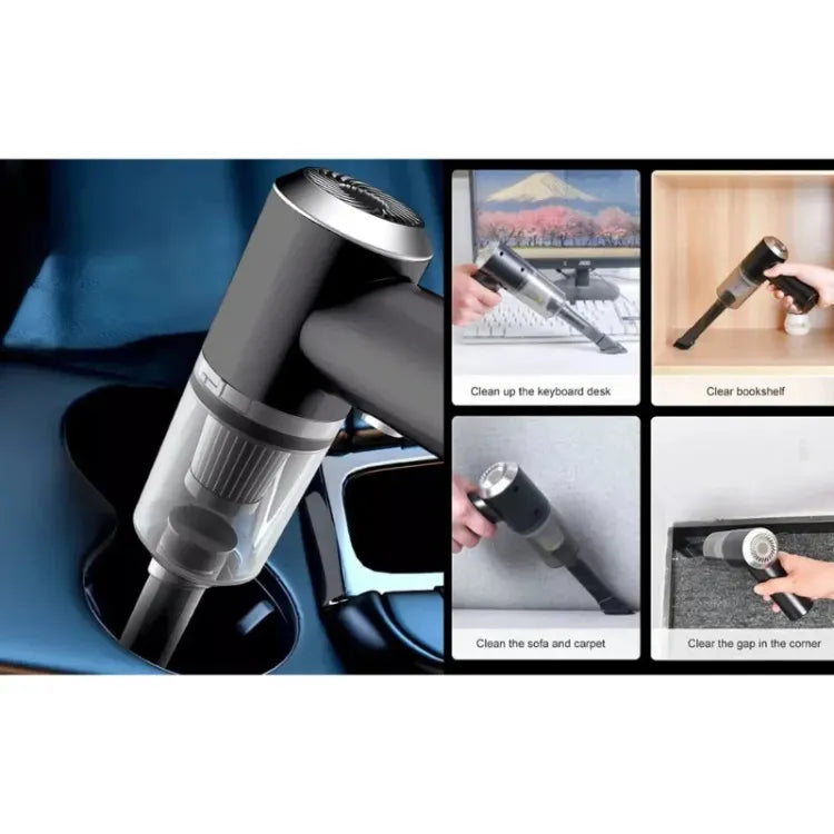 Powerful Rechargeable 3 In 1 Dual Mode Cordless Handheld Wireless Handy Portable light weight Vacuum Cleaner with LED Light, Dust Collection Lighting Mini Wet Dry Vacuum for Car Sofas Carpet Interior &Home Office Cleaning Tool Strong suction