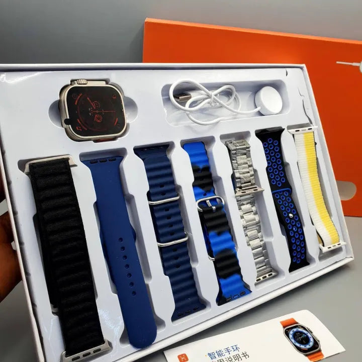 7 in 1 Watch with Airbuds | 7 Interchangeable Straps | Bluetooth Calling | Full Touch HD Display | Sports Fitness Watch for Men & Women