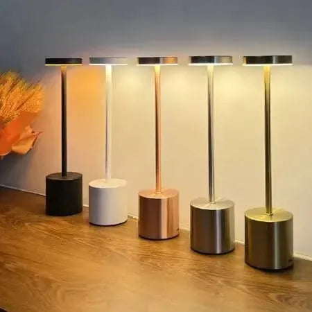 Rechargeable Led Night Light Desk Lamps 3 Color With Touch Sensor Metal Table Lamp Outdoor Dining Lamp For Restaurant Hotel Bar Bedroom Decor Light Retro Portable Bedside Lamp For Room Decor