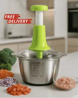 Chopper – 2L Heavy-Duty Stainless Steel Manual Food Cutter | Easy Meat & Veg Prep