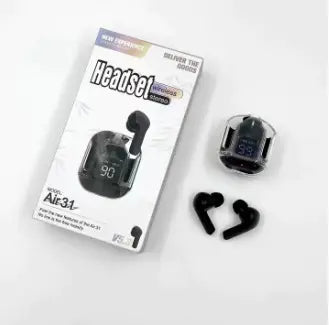 Air 31 Airpods_ with Super Sound & High Quality Touch Sensors True Stereo Headphones with Built in Mic 10m Transmission Bluetooth Wireless Earbuds , Charging Case Sport Headset for all Bluetooth Smart devices
