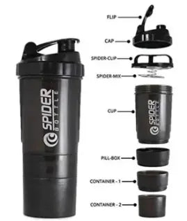 SPIDER BOTTLE Gym Shaker/Water Bottles for Gym PROTEIN & MULTI PURPOSE SHAKER Bottle 500ml