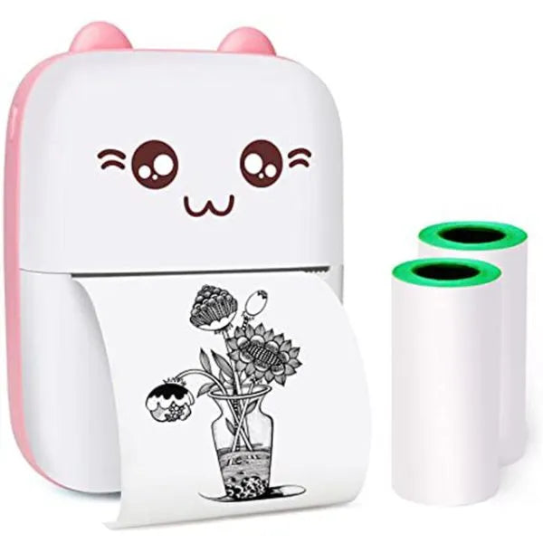 Mini Thermal Printer – Pocket-Sized, USB Rechargeable, Portable Printer (Random Color)