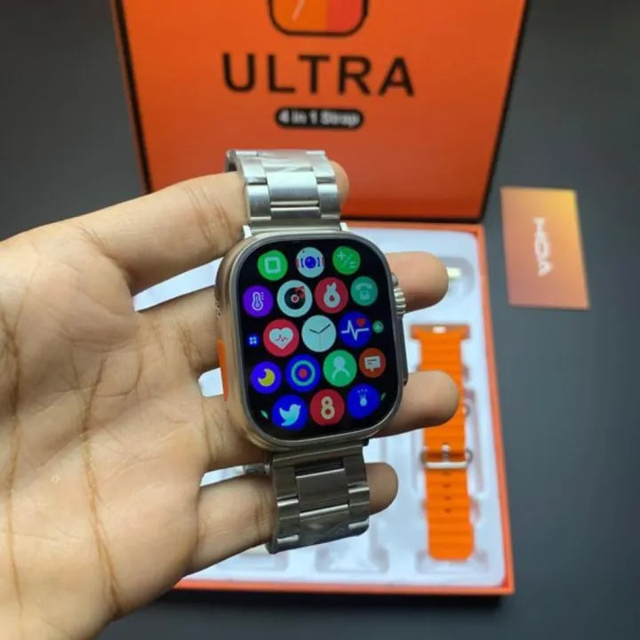7 in 1 Watch with Airbuds | 7 Interchangeable Straps | Bluetooth Calling | Full Touch HD Display | Sports Fitness Watch for Men & Women